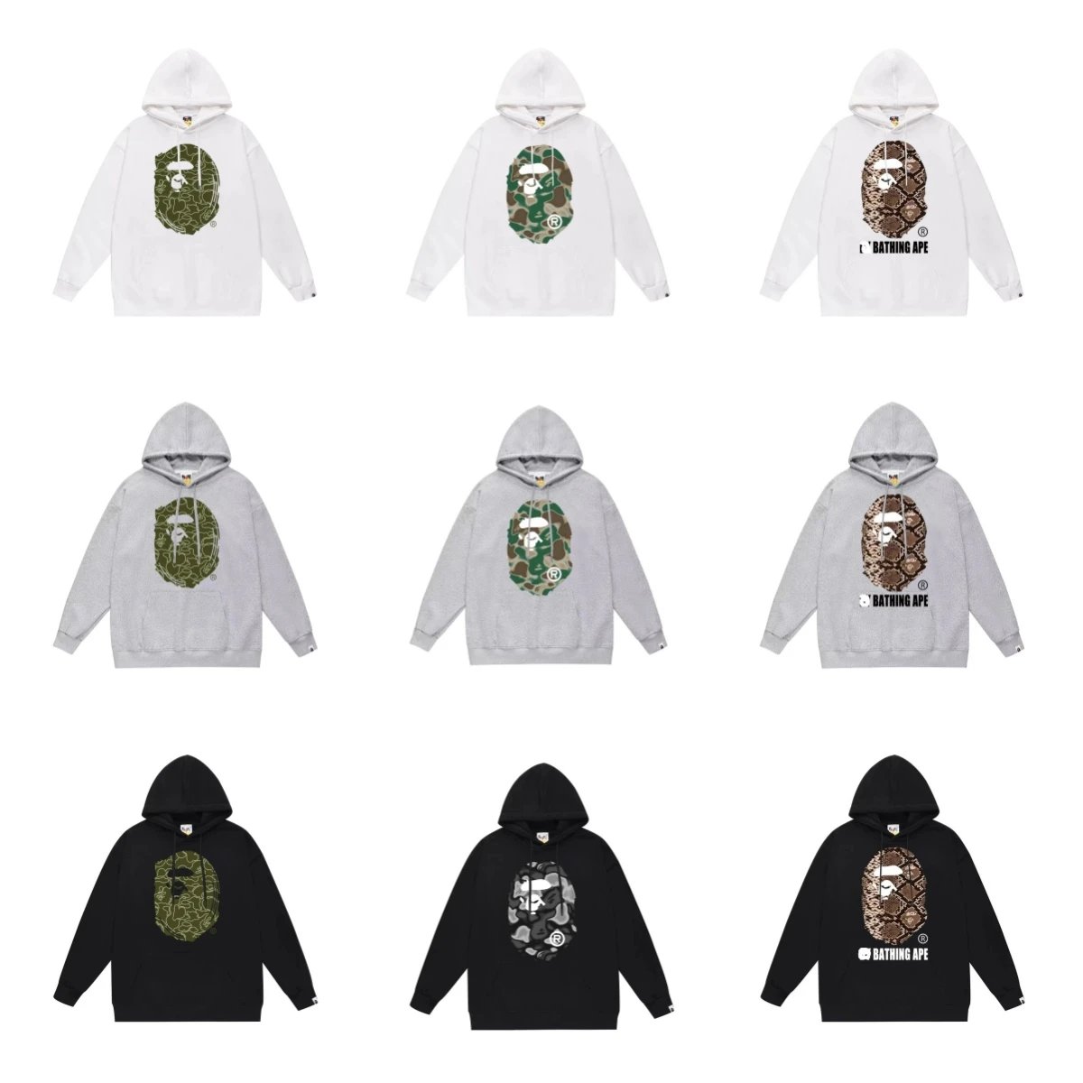 A Bathing Ape (BAPE) Hoodies
( 40 colors )